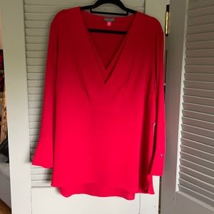 Crimson Red V Neck Top